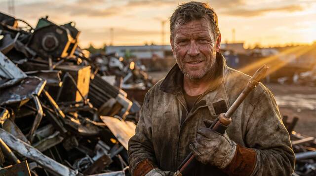 Flame cutter worker portrait